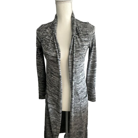 WHITE HOUSE BLACK MARKET WHBM Heathered Gray Long Length Cardigan Size XXS - Picture 4 of 6